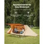 Camping Hot Tent, Lightweight Bushcraft Tent with Stove Jack & 2 Tarp Poles, Waterproof Winter Hot Tents Shelters, Portable 4 Se