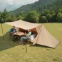 Camping Hot Tent, Lightweight Bushcraft Tent with Stove Jack & 2 Tarp Poles, Waterproof Winter Hot Tents Shelters, Portable 4 Se