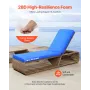 VEVOR Chaise Lounge Cushion, 183 x 53.3 x 7.5 cm , Outdoor Lounge Chair Cushions, Waterproof & Fade-Resistant, Sun Lounger Repla