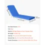 VEVOR Chaise Lounge Cushion, 183 x 53.3 x 7.5 cm , Outdoor Lounge Chair Cushions, Waterproof & Fade-Resistant, Sun Lounger Repla