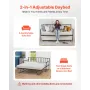 VEVOR Twin Size Daybed Stel, Højdejusterbar Day Bed med Trille, Heavy Duty Metal Platform Sengeramme med LED-lys og Cha
