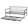 VEVOR Twin Size Daybed Stel, Højdejusterbar Day Bed med Trille, Heavy Duty Metal Platform Sengeramme med LED-lys og Cha