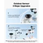 7-in-1 Wireless Weather Station, 190.5 mm VA Display, Solar Powered Outdoor Sensor, Rain Gauge, Indoor Outdoor for Weather Forec