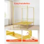 Full Size Canopy Bed Frame, Metal Canopy Bed with Minimalist Headboard & Four Posters Design, Heavy Duty Steel Slats Support, Un