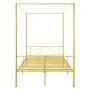 VEVOR Full Size Canopy Bed Frame, Metal Canopy Bed with Minimalist Headboard & Four Posters Design, Heavy Duty Steel Slats Suppo