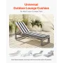 Chaise Lounge Cushion, 89x56x71 cm, Set of 2 Outdoor Lounge Chair Cushions, Waterproof & Fade-Resistant Sun Lounger Cushions wit
