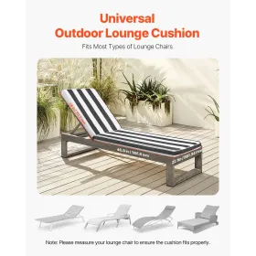 VEVOR Chaise Lounge Cushion, 89x56x71 cm, Set of 2 Outdoor Lounge Chair Cushions, Waterproof & Fade-Resistant Sun Lounger Cushio