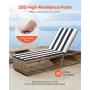 Chaise Lounge Cushion, 89x56x71 cm, Set of 2 Outdoor Lounge Chair Cushions, Waterproof & Fade-Resistant Sun Lounger Cushions wit