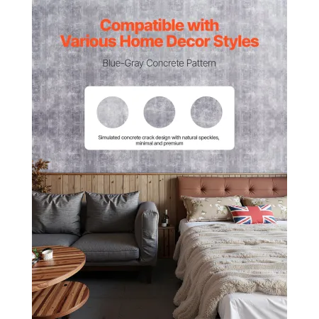 VEVOR Peel and Stick Wallpaper, 40cm x 15m Contact Paper Waterpoof Self Adhesive, Easy to Clean Wall Decorative Vinyl Roll for B