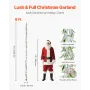 Christmas Garland, 2750 mm Realistic Greenery Decorated with Vines, Olive Leaves, and Berries, Evergreen Faux Garlands with Ligh