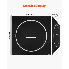 3x3m wrestlingmåtte, tyk kampsportsmåtte til hjemmegymnastiktræning, vandtætte PVC roll-up træningsmåtter med cirkel