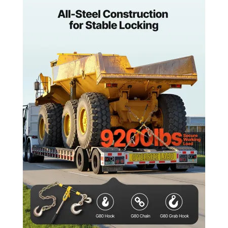 VEVOR Skraldekædebinder, 4173 kg Arbejdsbelastning, Kædebindere Kompatibel med 10-12,7 mm kæder, Heavy Duty Ratchet Load Binde