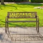 VEVOR Outdoor Bench, 127 cm, Carbon Steel Metal Frame with PVC Floral Pattern Backrest and Round Edge Armrests, Weatherproof Out