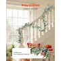 VEVOR Christmas Garland, 2011 mm Realistic Greenery Decorated with Vines, Olive Leaves, and Berries, Evergreen Faux Garlands wit