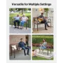 Outdoor Bench, 116 cm, Carbon Steel Metal Frame with PVC Mesh Pattern Backrest and Round Edge Armrests, Weatherproof Outside Ben