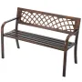 VEVOR Outdoor Bench, 116 cm, Carbon Steel Metal Frame with PVC Mesh Pattern Backrest and Round Edge Armrests, Weatherproof Outsi
