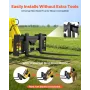 Skid Steer Pallet Frame, 1814 kg Rated Load Capacity, 115 cm Pallet Fork Frame Attachments with 50.8 mm Hitch Receiver & Spear S
