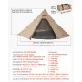 Hot Tent for 4 Persons, Camping Tipi Hot Tents with Stove Jack & Inner Tent, Portable Winter Camping Tents with Snow Skirt, Easy