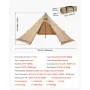 VEVOR Hot Telt til 4 personer, Bærbart Vinter Tipi Telt med Komfur Jack, Vandtæt Canvas Camping Telte, Letvægts 4 Season S