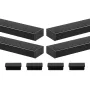 4 Pack 198 cm Stainless Steel Handrail, Rectangular Top Stair Deck Hand Rail for Outdoor/Indoor Steps with End Cap,Matte Black C