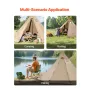 Hot Tent for 4-6 Persons, Portable Winter Tipi Tent with Stove Jack, Waterproof Canvas Camping Tents, Lightweight 4 Season Shelt