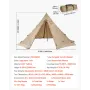 Hot Tent for 4-6 Persons, Portable Winter Tipi Tent with Stove Jack, Waterproof Canvas Camping Tents, Lightweight 4 Season Shelt
