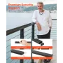 198 cm Stainless Steel Handrail, Rectangular Top Stair Deck Hand Rail for Outdoor/Indoor Steps with End Cap,Matte Black Coating 
