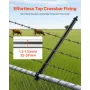 VEVOR Chain Link Fence Extensions, 9 Packs 695 mm Extension Height, Galvanized Post Extender for 32 to 38 mm Top of Fence, U Bra