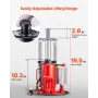 Air Hydraulic Bottle Jack, 20 Ton Load Capacity, 260-495 mm Lifting Range, Pneumatic/Manual Heavy Duty Welded Bottle Jack with P