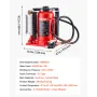 Air Hydraulic Bottle Jack, 20 Ton Load Capacity, 260-495 mm Lifting Range, Pneumatic/Manual Heavy Duty Welded Bottle Jack with P