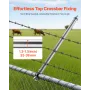 Chain Link Fence Extensions, 18 Packs 695 mm Extension Height, Galvanized Post Extender for 32 to 38 mm Top of Fence, U Bracket,