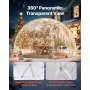 VEVOR Garden Dome Igloo, 3,6 x 2,2 m udendørs klart bobletelt til 4-7 personer, vejrbestandigt geodætisk kuppeldrivhus med