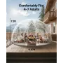 VEVOR Garden Dome Igloo, 3.6 x 2.2 m Outdoor Clear Bubble Tent for 4-7 Person, Weatherproof Geodesic Dome Greenhouse with Window