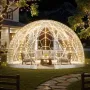 Garden Dome Igloo, 3.6 x 2.2 m Outdoor Clear Bubble Tent for 4-7 Person, Weatherproof Geodesic Dome Greenhouse with Window, PVC 