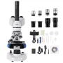 VEVOR Trinocular Microscope for Adult, Professional Compound Microscope Kit with 40-5000X Magnification, Aluminum Alloy Body, In