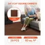 Carpet Tiles 610x610 mm, 20 PCS Peel and Stick Carpet Square Rug, Self Adhesive Commercial Floor Soft Padded for Seamless Cover 