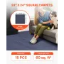 Carpet Tiles 610x610 mm, 15 Pack Peel and Stick Carpet Square Rug, Self Adhesive Commercial Floor Soft Padded for Seamless Cover