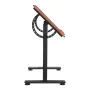 Drafting Table, Adjustable 0°–90° Tilt Drawing Desk, Portable Artist Table with Black H-Frame and Brown Desktop, Wooden Painting