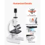 Monocular Microscope for Adults, Professional Compound Microscope Kit, 40-2000X Magnification, Aluminum Alloy Body, Includes LED