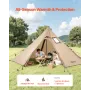 Hot Tent for 2 Persons, Portable Winter Tipi Tent with Stove Jack, Waterproof Canvas Camping Tents, Lightweight 4 Season Shelter