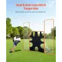 3-IN-1 Lacrosse Goal, 12x9 ft Lacrosse Net with Backstop and Target, Quick & Easy Setup Backyard Rebounder Equipment, Steel Fram