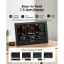 VEVOR 5-in-1 Wireless Weather Station, 7.5 inch / 190.5 mm VA Display, Solar Powered Outdoor Sensor, Rain Gauge, Indoor Outdoor 