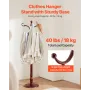 VEVOR Coat Rack Freestanding, Wooden Coats Rack Stand with Weighted Base & 11 Hooks, Free Standing Hall Coat Tree for Entryway, 