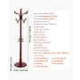 Coat Rack Freestanding, Wooden Coats Rack Stand with Weighted Base & 11 Hooks, Free Standing Hall Coat Tree for Entryway, Bedroo