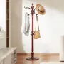 Coat Rack Freestanding, Wooden Coats Rack Stand with Weighted Base & 11 Hooks, Free Standing Hall Coat Tree for Entryway, Bedroo