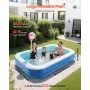 VEVOR Inflatable Pool, 3000 x 1702 x 508mm Large Inflatable Swimming Pool, Family Large Swimming Pools with Repair Patches, Blow