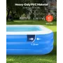 VEVOR oppustelig pool, 3000 x 1702 x 508 mm stor oppustelig swimmingpool, store familiebassiner med reparationsplastre, blæser