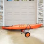 Heavy Duty Kayak Cart, 204.1 kg Load Capacity, Detachable Canoe Trolley Cart with 30.5 cm Solid Tires, Adjustable Width & Nonsli