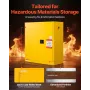 VEVOR Flammable Cabinet, 109.2 x 46 x 118 cm, 29 Gallon Flammable Storage Cabinet with Adjustable Shelf, Cold-Rolled and Galvani