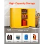 Flammable Cabinet, 109.2 x 46 x 118 cm, 29 Gallon Flammable Storage Cabinet with Adjustable Shelf, Cold-Rolled and Galvanized St